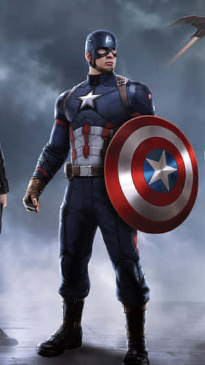 Image Captain America Stands Triumphant As A Symbol Of Justice Wallpaper