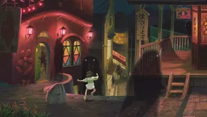 Image Chihiro Running Away From The Spirits Of The Spirit World Wallpaper