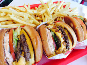 Image Crispy, Classic Burgers And Fries Enjoyed At In N Out Wallpaper