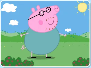 Image Daddy Pig Enjoying The Day With His Family Wallpaper