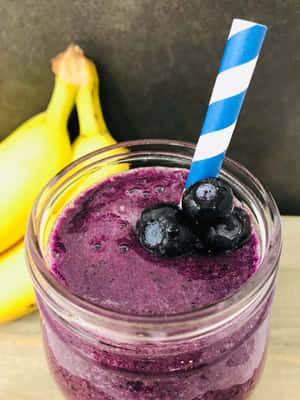 Image Enjoy A Refreshing Blueberry Smoothie! Wallpaper