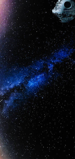 Image Galaxy S10 Plus And A Spacecraft In Outer Space Wallpaper