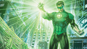 Image “green Lantern Surveying The City” Wallpaper