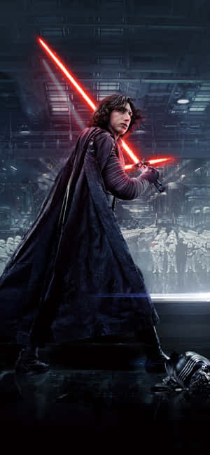 Image Kylo Ren By The Light Of His Iphone Wallpaper