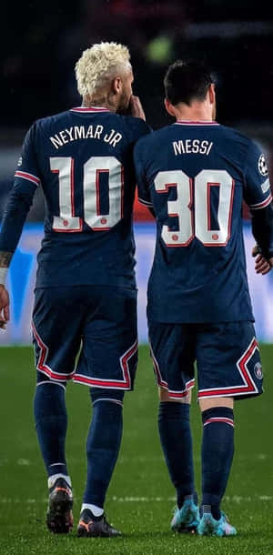 Image Lionel Messi And Neymar Jr: Two Legends Of The Same Sport Wallpaper