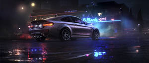 Image Neon-lighted Sports Car Wallpaper