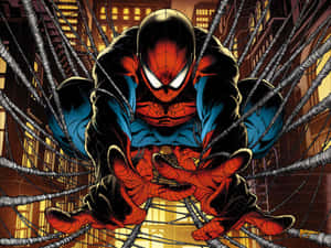 Image Spider-man On His Laptop Wallpaper