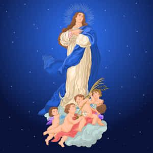 Immaculate Mary Digital Art Wallpaper