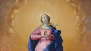 Immaculate Mary In Pink Wallpaper
