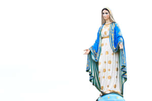 Immaculate Mary Minimalist White Wallpaper