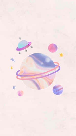 Immerse Yourself In The Universe Of Cuteness With Kawaii Galaxy! Wallpaper