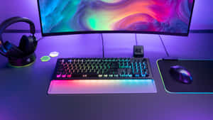 Immersive Gaming Experience With A Top Of The Line Gaming Pc Setup Wallpaper