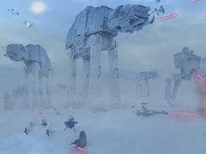 Imperial Forces And Luke Skywalker Face Off Against The Rebel Alliance In A Heated Fight, In The Battle Of Hoth Wallpaper