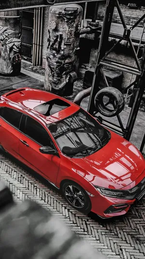 Impressive Hatchback Car On The Street Wallpaper