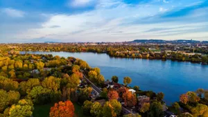Impressive Panoramic View Of Laval Cityscape During Sunset Wallpaper