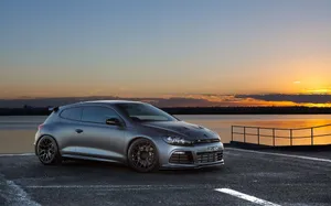 Impressive Volkswagen Scirocco Posing On Highways Wallpaper
