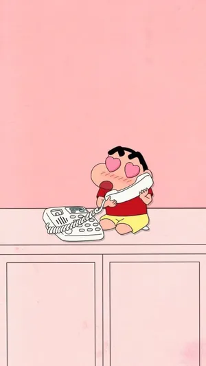 In Love Shinchan Aesthetic Wallpaper