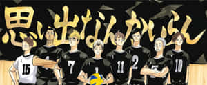 Inarizaki High School Volleyball Team Celebrating A Victory Wallpaper