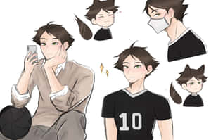 Inarizaki High School Volleyball Team In Action Wallpaper