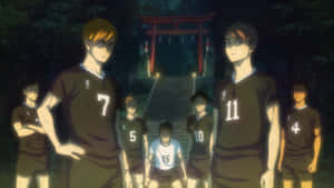 Inarizaki High School Volleyball Team In Action Wallpaper