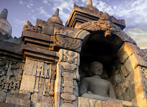 Incredible Sculpture Shown At Borobudur Temple Wallpaper