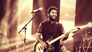 Indian Singer Arijit Singh Sepia Tone Shot Wallpaper