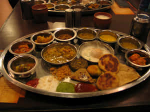 Indian Thali Assorted Dishes Wallpaper
