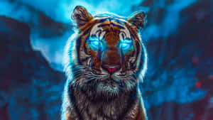 Indian Tiger With Glowing Eyes Wallpaper