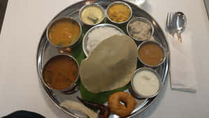 Indian Vegetarian Thali Meal Wallpaper