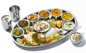 Indian Vegetarian Thali Platter Wallpaper