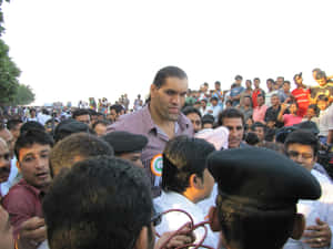 Indian Wrestler The Great Khali Peace Rally In Mumbai Wallpaper