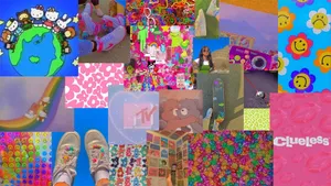 Indie Aesthetic Kid Collage Wallpaper