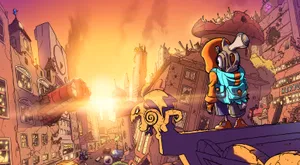 Indie Gamers Exploring A Vibrant Pixel-art World Wallpaper