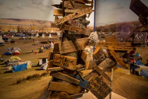 Indigenous Protest Camp Signs Wallpaper