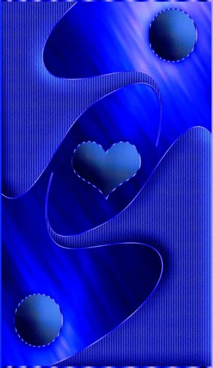Indigo Heart And Circles Digital Art Wallpaper