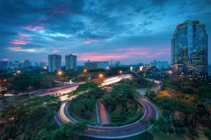 Indonesia Jakarta City Roundabout Wallpaper