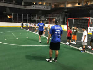 Indoor Soccer Youth Training Session Wallpaper
