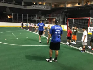 Indoor Soccer Youth Training Session Wallpaper