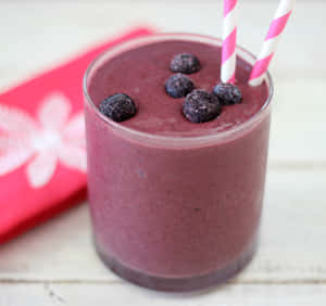 Indulge In A Delicious Blueberry Smoothie! Wallpaper