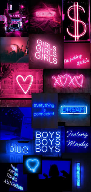 Indulge In The Ethereal Mood Of Blue Neon Lights Wallpaper