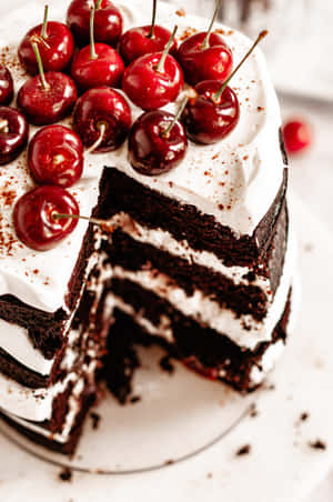 Indulge Your Sweet Tooth With This Mouthwatering Black Forest Cake. Wallpaper