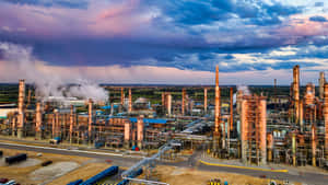 Industrial Complex At Dusk Wallpaper