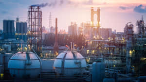 Industrial Complex At Dusk.jpg Wallpaper