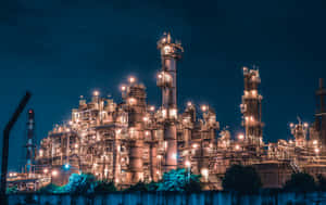 Industrial Complex Nighttime View.jpg Wallpaper