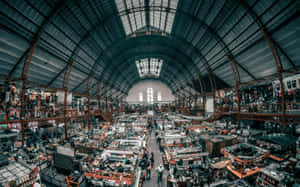 Industrial Hall Interior View Wallpaper