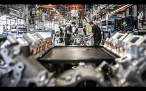 Industrial Manufacturing On A Large Scale Wallpaper
