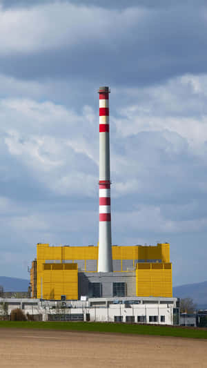 Industrial Power Plant Chimney Wallpaper