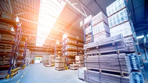 Industrial Warehouse Interior Sunlit Wallpaper
