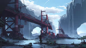 Industrious Bridge Reconstruction Wallpaper