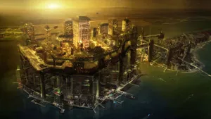 Industrious Layered City Wallpaper